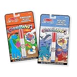 Melissa & Doug On the Go ColorBlast No-Mess Coloring Pad 2-Pack, Sea Life, Dinosaurs (24 Pictures, Invisible Ink Marker, Great Gift for Girls and Boys - Best for 3, 4, 5, 6, 7 and 8 Year Olds)