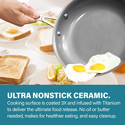 Gotham Steel Aqua Blue 20 Piece Pots & Pans Set, Nonstick Ceramic Cookware Set + Bakeware Set