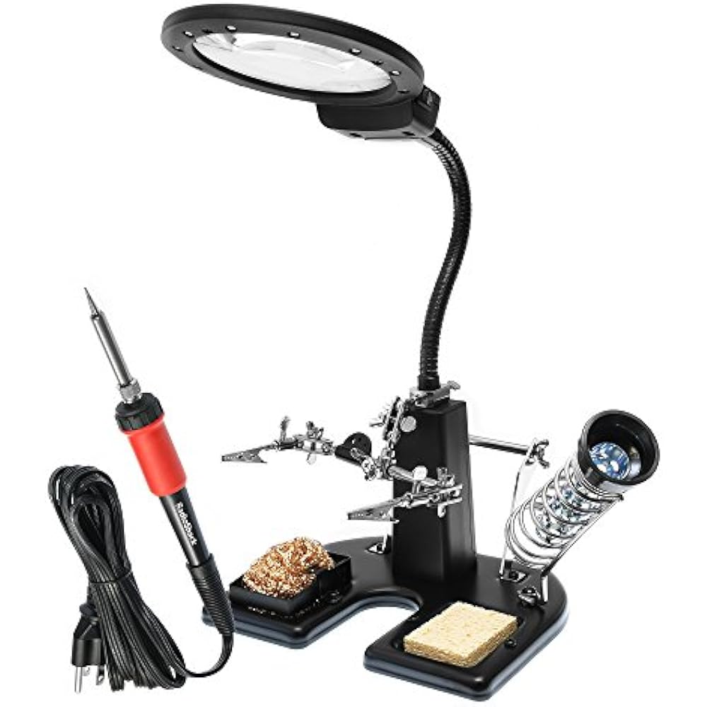 Pro Line Helping Hands Soldering Station With Illuminated Magnifier amp