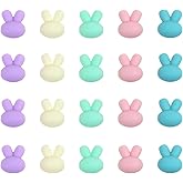 20PCS Rabbit Silicone Beads Colorful Silicone Beads Bulk Spacer Beads Colorful Focal Beads for DIY Craft Garland Keychain Lanyard Necklace Bracelet Jewelry Making Accessories Handmade Crafts