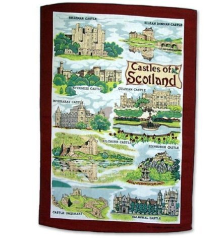 Castles of Scotland Tea Towel Scottish Souvenir Gift Balmoral Edinburgh Braemar Inverness by castles tea towel by bulloch and cowell