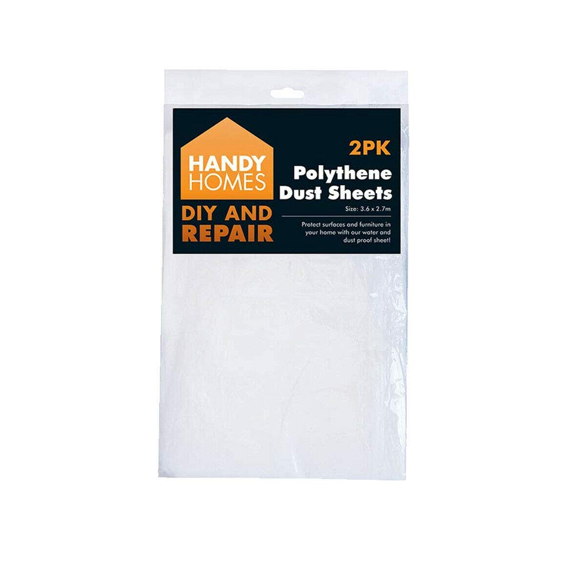AKH® Polythene Dust Sheets 2pk | Large (3.6m x 2.7m) | Dust Sheets for Decorating, DIY, Painting, Furniture Jobs to Protect Furniture and Flooring