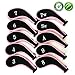 Aree Golf Club Covers,Neoprene Zippered Headcover for Golf Club Iron Head Covers Set Fit All Standard Clubs 10 PCS