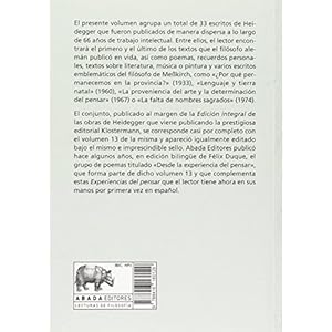 Experiencias del pensar (1910-1976)