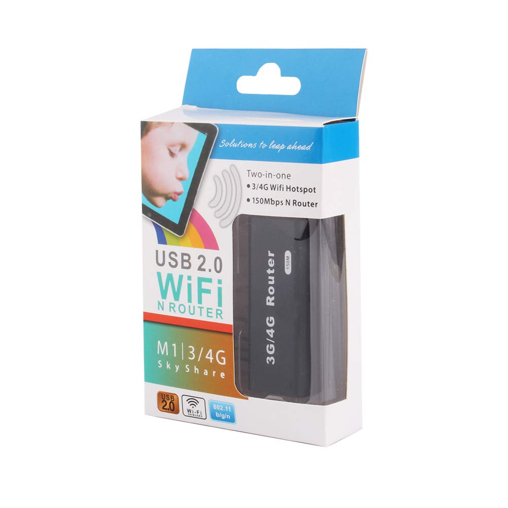 Goshyda Mini Wifi Router, WiFi Wlan Hotspot USB Wireless Router Compatible with Mac, iOS,