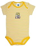 LSU Tigers Gold Striped NCAA College Newborn Infant Baby Creeper