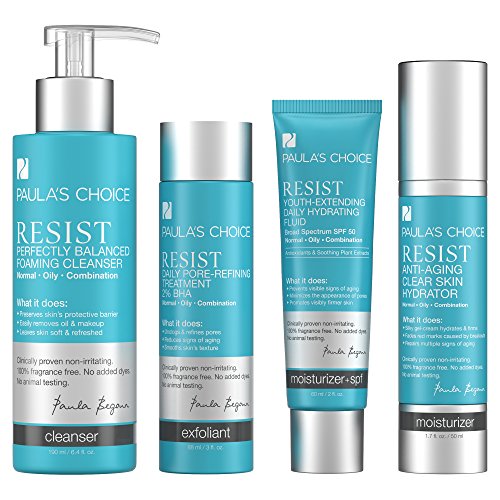Paula's Choice RESIST Essential Kit for Wrinkles + Breakouts, 4 Product System Reduces Breakouts, Clogged Pores, and Signs of Aging in Skin of the Face and Neck