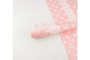 PAUL VALENCE 20-Sheet Flower Wrapping Paper, Floral Waterproof Bouquet Wrapping Paper for Flowers, Florist Wrapping Paper for DIY Craft, (LV PINK), F17001PK20