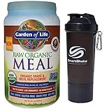 Garden of Life Raw Organic Meal Vanilla Spiced Chai 32.1 oz (909g) in bundle with SmartShake Gunsmoke 17 oz.