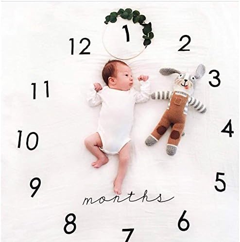 Yiteng 新生児 ベビーシャワー 記念写真 月齢 出産祝い 寝相アート 柔らかい 綿 道具 背景 ブランケット お祝いギフト 敷物 ソフト