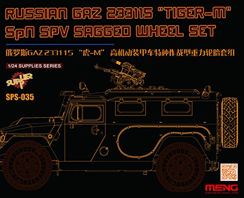 1:35 Meng Model Gaz Tiger-m Sagged Wheel Set (russian).
