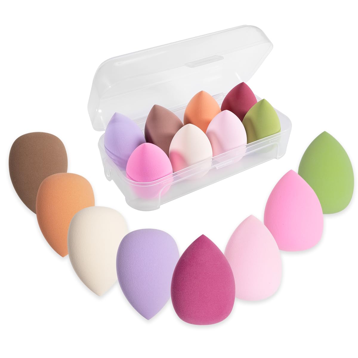 Beauty Mixer 8-Piece Make-Up Set - Large Egg Colours, Powder Puff, Washable Sponge, Remover Pad for Liquid Foundation, Powder, Sun Protection — image 1