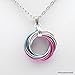 Large transgender pride pendant, LGBTQ chainmail love knot; pink white blue