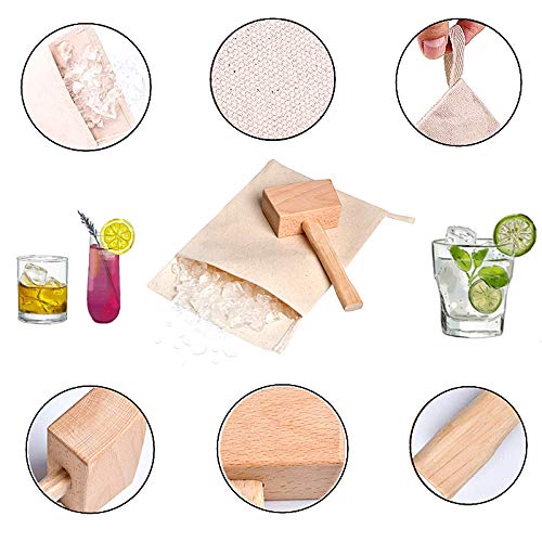 4 stuck Lewis Bag and Manueller Eisbrecherhammer Set,Der wiederverwendbare Crushed Ice Bag für Summer Bartender Kit… – Bild 6