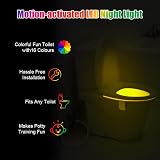 HOTUT 16 Color Motion Sensor Toilet Night Light 2 Pack USB Rechargeable view 2