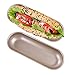 QELEG 2 Pack Hot Dog Bun Pan Non-stick Carbon Steel Hotdog-shaped Cake Pan for Oven Baking-7.6×2.9 Inch