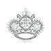 Bling Jewelry Large Statement Fashion Crystal White Simulated Pearl Wedding Queen Princess Crown Brooch Pin for Women Silver Tone Rhodium Plated