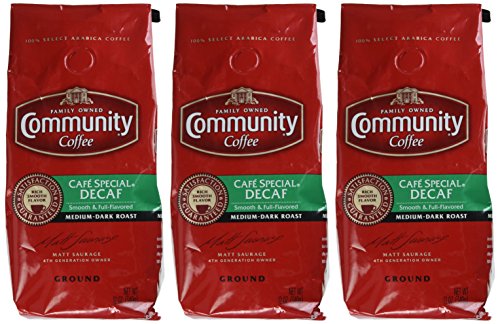 COMMUNITY COFFEE CAFE SPECIAL DECAF GROUND COFFEE, 12 OUNCE (PACK OF 3)