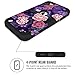 Hocase iPod Touch 7/6/5 Case, Shockproof Heavy Duty Hard Plastic Bumper+Soft Silicone Rubber Hybrid Dual Layer Protective Case for iPod touch 7th/6th/5th Generation - Violet Flowers/Black