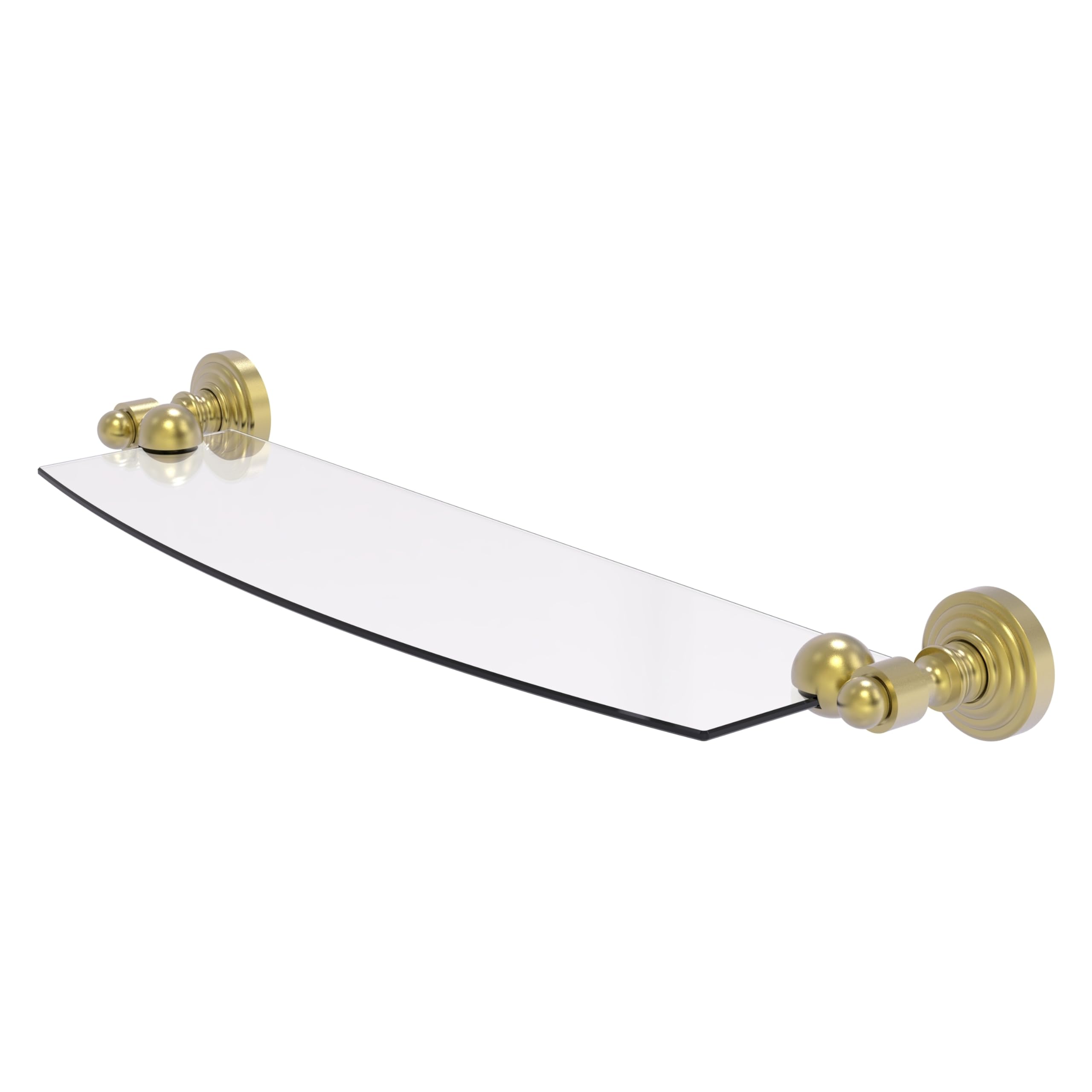 Photo 1 of Allied Brass WP-33/18-SBR Waverly Place 18 Inch Glass Shelf, Satin Brass