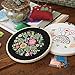 Full Set of Hand Made Embroidery Starter Kit with Partten Including Embroidery Cloth,Bamboo Embroidery Hoop, Color Threads, and Tools Kit for Beginner