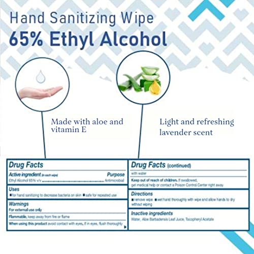 Travel Lite Hand Sanitizing Wipes 10 count soft packet,36 pack case