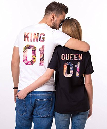 King and Queen 01 Floral Couples Shirts