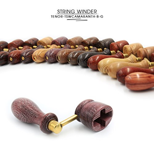 "AMARANTH" Handcrafted Wooden Guitar String Winder by Tenor. Designed For Classical, Flamenco, Acoustic, Electric Guitars and Ukuleles. Made Of Solid Handpicked AMARANTH Wood. Beautiful Vintage Look.