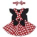 Polka Dots Minnie Costume Romper for Baby Girl Princess 1st Birthday Party,Dress Up w/Overall Suspender Skirt,Mouse Headband 12-18 Years