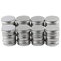 SaniMomo Pack Of 24 Pcs 10ml Empty Aluminum Tins With Screw Caps, Mini Round Metal Container Cans for Cosmetics Sample, Lip Balm, Salve, Loose Powder Storage