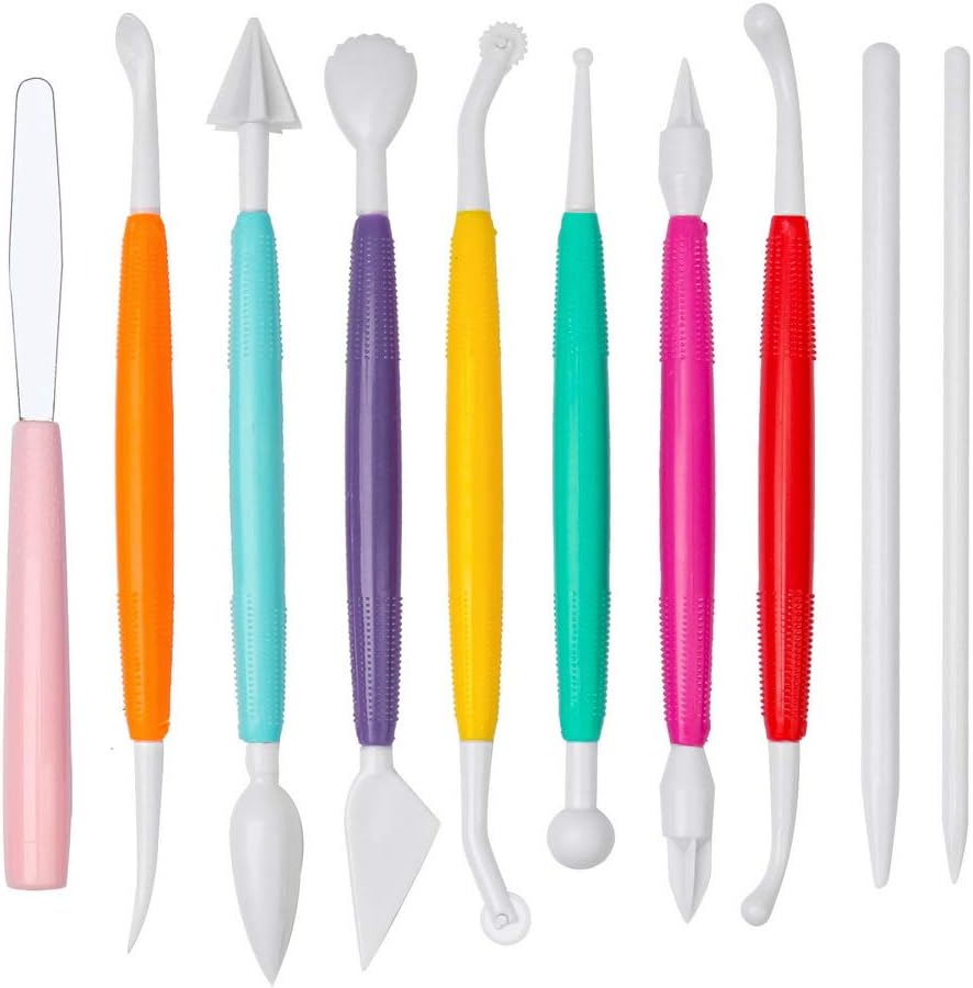10 Pieces Clay Tools, Plastic Sculpting Tools Polymer Clay Tools Clay Tools Sculpting Ceramic Pottery Tool Kit for Shaping and Sculpting
