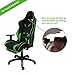 Kinsal Gaming Chair Racing Style High-Back PU Leather Office Chair Computer Desk Chair Executive and Ergonomic Style Swivel Chair with Headrest and Massage Lumbar Support (Green)