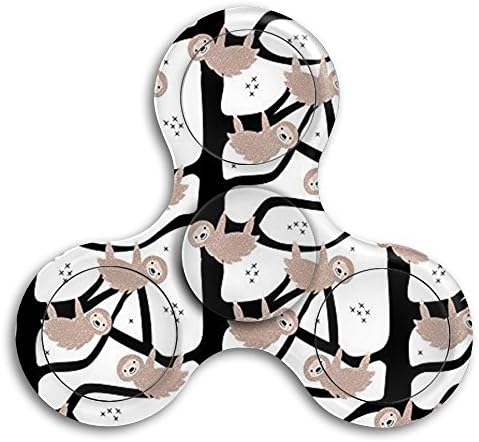 Tropical Rainforest Animals Sloth Finger Spinner Hand Fidget Spinner Triangle Spinner Easy To Carry Great For Stress Reducer Boredom Anxiety Focusing ADD ADHD Autism
