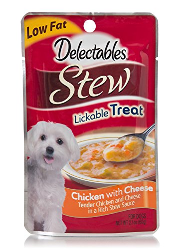 Delectables Lickable Dog Treat, Stew, Chicken with Cheese, 2.1 oz (Pack of 12)