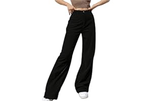 Corduroy Pants for Women Vintage Elastic High Waist Straight Wide Leg Pants Fall Winter Casual Work Trouser Trendy 2024