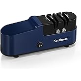 Northmas Knife Sharpener, Professional Electric Knife Sharpener for Home Use, 2 Stages for Quick Sharpening &amp; Polishing, 100V-240V Global Voltage Design, Blue