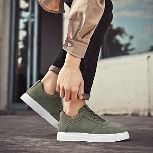 Men's Skateboarding Sports Shoes Lace-Up Fashionable Daily Outdoor Wear | Soft Upper, Flat Cushioned Insole, Wear Resistant R