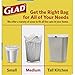Glad Trash Bags, Medium Quick-Tie Garbage Bags - OdorShield 8 Gallon White Trash Bag, Febreze Fresh Clean - 26 Count - Pack of 6 (Package May Vary)