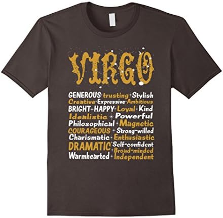 Mens Virgo Trusting Stylish Creative Independent Zodiac Tshirt Medium Asphalt