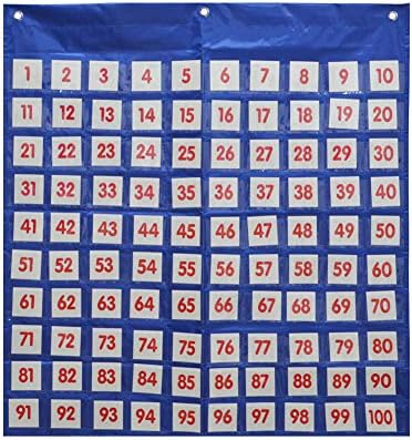 Kruideey Hundreds Pocket Chart with 130 Number Cards Learning Resources (100 Pockets)