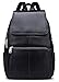 Coolcy Casual Women Real Genuine Leather Backpack (Black)