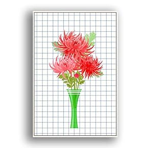Framed Canvas Wall Art Beautiful Flowers in Grid Giclee Print Gallery Wrap Modern Home Prints Ready to Hang - 16x24 inches