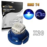 Partsam T5 T4.7 Neo Wedge Instrument Dashboard LED Light Bulbs 12mm 12V 3-SMD A/C Climate Heater Controls Instrument Panel Gauge Cluster Dashboard LED Light Bulbs Set