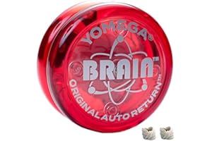 Yomega The Original Brain - Professional Yoyo for Kids and Beginners, Responsive Auto Return Yo Yo Best for String Tricks + Extra 2 Strings & 3 Month Warranty (Red)