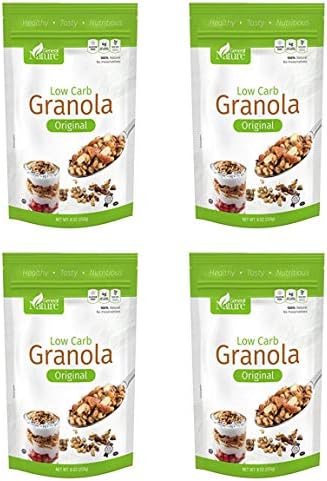 Low Carb Granola Cereal, Gluten Free, Sugar Free, 4g Net Carbs, No Sugar Added, Non-GMO, No Artificial Sweeteners,%100 Natural, No Preservatives, Kosher (4 Pack)