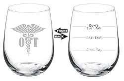 Wine Glass Goblet Two Sided Good Day Bad Day Don't