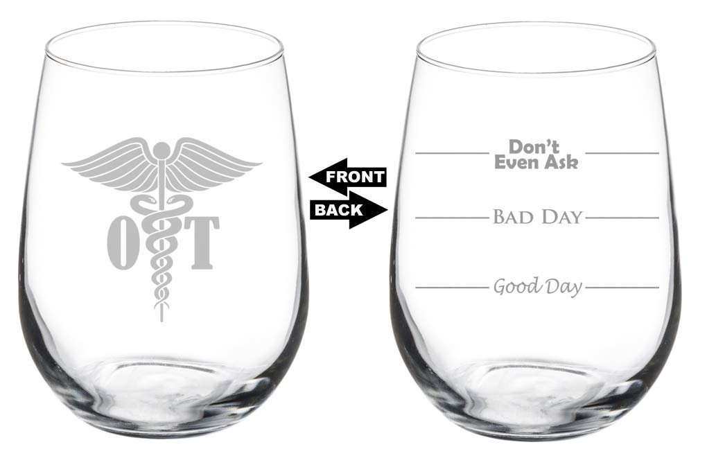 Wine Glass Goblet Two Sided Good Day Bad Day Don't