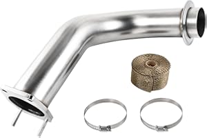 higehio 3.5'' Inch Downpipe Exhaust Compatible With 2017-2023 L5P 6.6L Chevy Duramax Diesel Stainless Steel