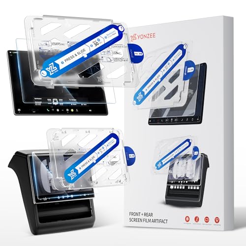 Photo 1 of YONZEE Screen Protector for Tesla Model 3 Highland & Model Y Juniper 2024–2026, HD Tempered Glass Front & Rear Screen Protectors with Alignment Kit, 9H Hardness, Anti-Scratch, Crystal Clear Display
