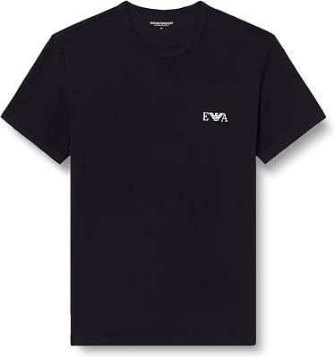 T-Shirt da Uomo con monogramma audace, Confezione da 2, Maglietta Girocollo, Nero/Nero, M